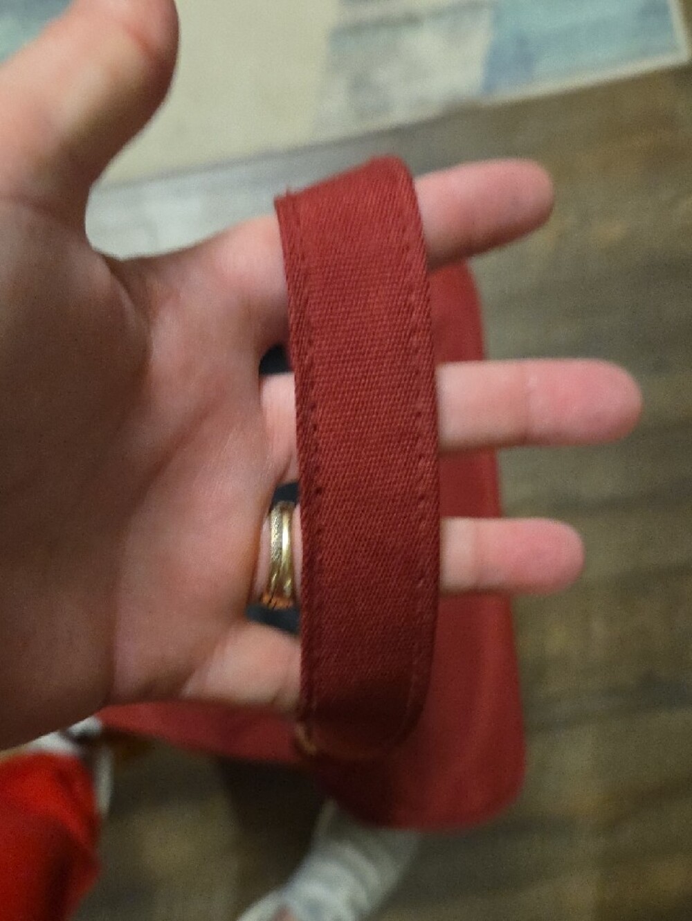 Roots Maroon Canvas Shoulder Bag with Brown Leather Accents - Picture 10 of 13
